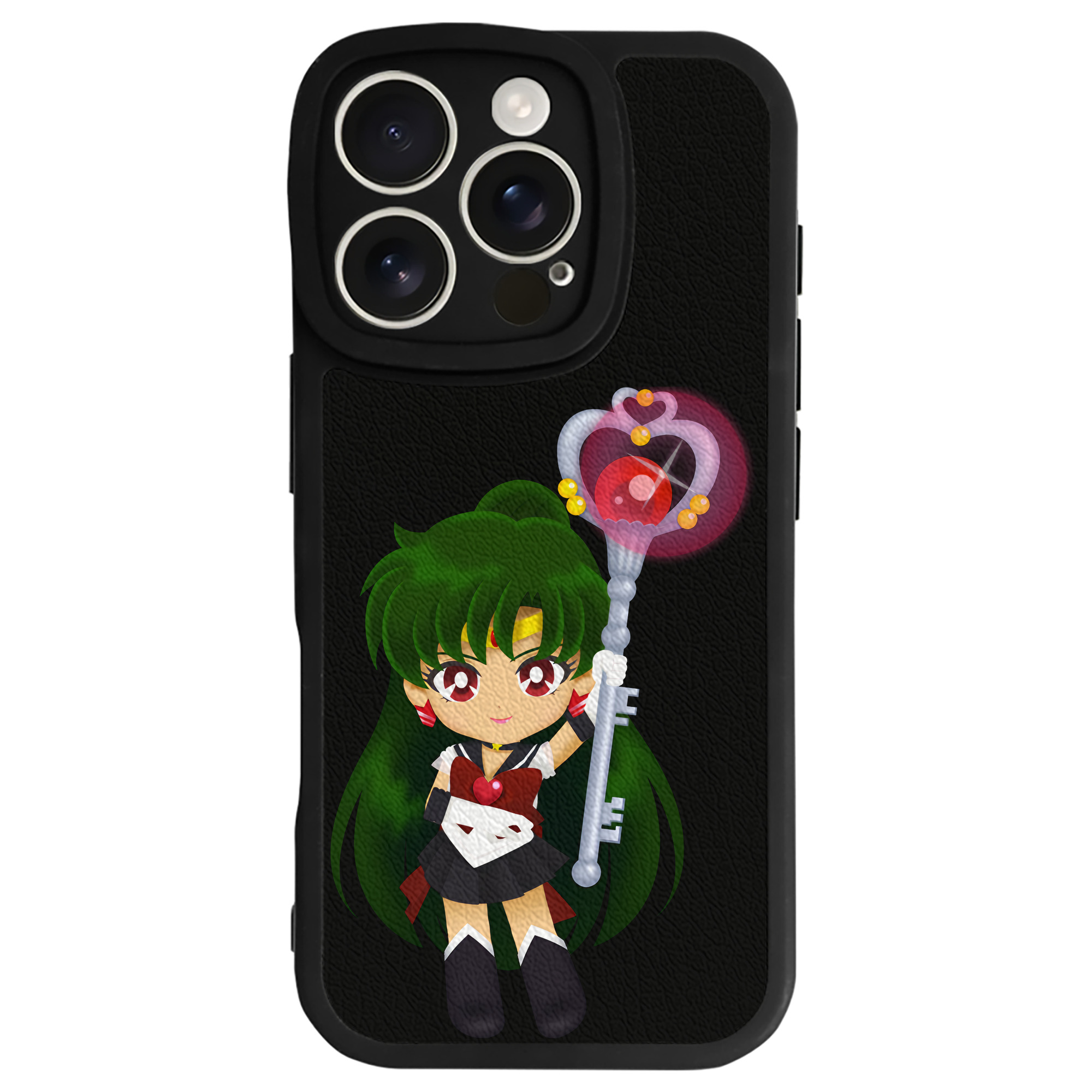 （画像用） 美少女戦士セーラームーン 冥王せつな Sailor Moon Meiou Setsuna 【iPhone 16シリーズ対応】シリコンスマホケース（レザー調） 材質：シリコン